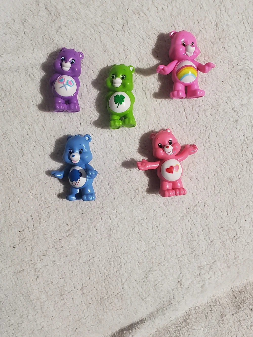 Care Bears Mini Figures Pack - Pink, Purple, Green, Blue, Hot Pink